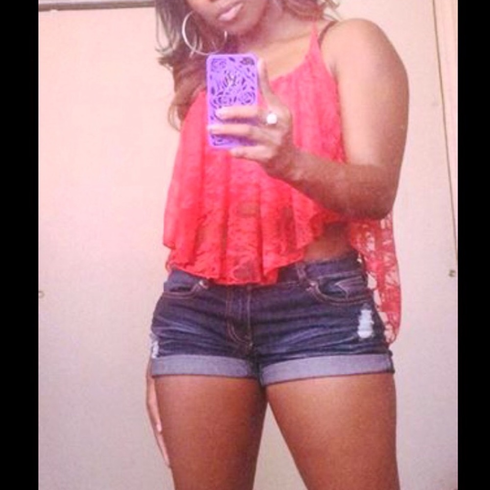 Dark denim shorts